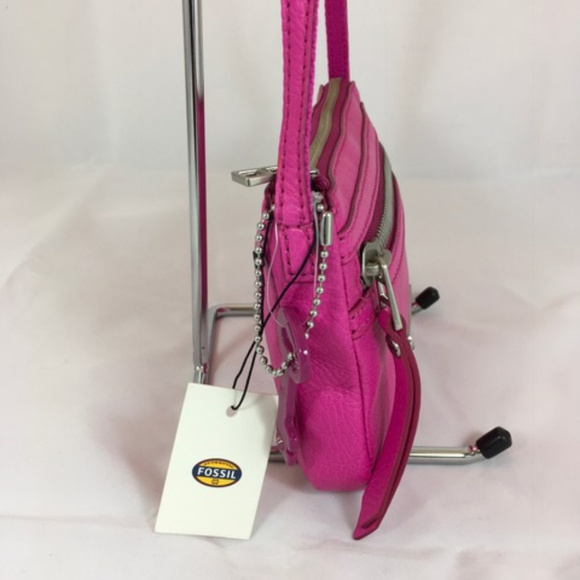 NWT Fossil Leather Crossbody Purse in Fucia - Picture 2 of 6
